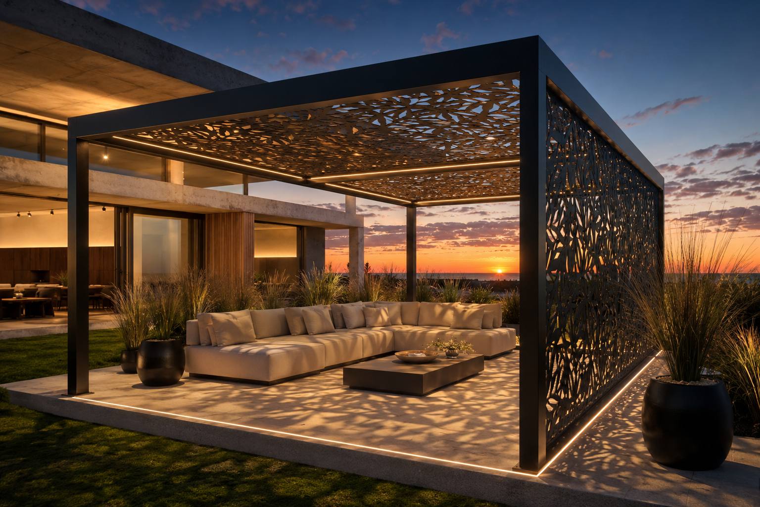 Pérgolas de hierro a medida, obra Urban Outdoor